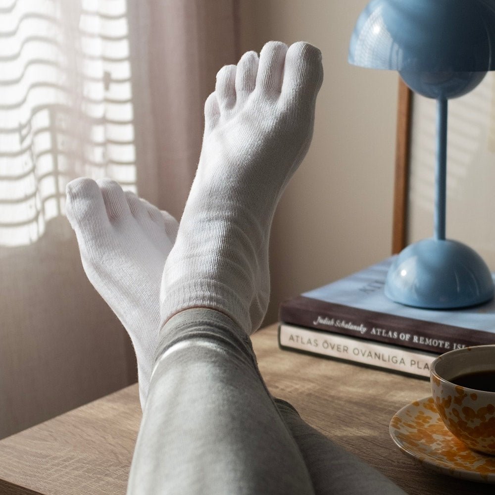 Minfot Tåstrømper bomuld hvid 1-pak