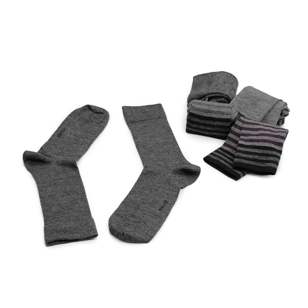 Produktbild 5 - Minfot Strumpor Merinoull Randig Bordo Mix 5-pack