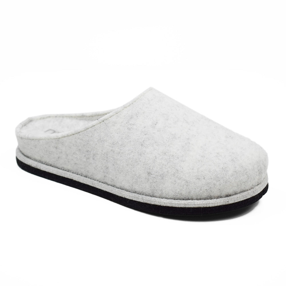 Minfot Hjemmesko Uld Slip-on Viken Uld Lysegrå