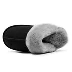 Minfot Hjemmesko Fåreskind Slip-on Duved med sål Sort