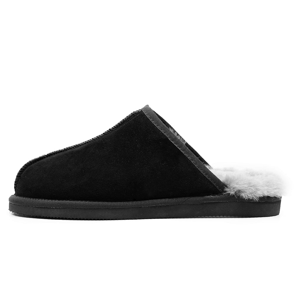 Minfot Hjemmesko Fåreskind Slip-on Orust med sål Sort
