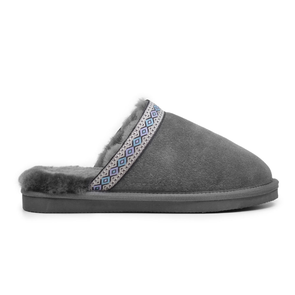 Produktbild 3 - Minfot Fårskinnstofflor Slip-on Myre med sula Grå