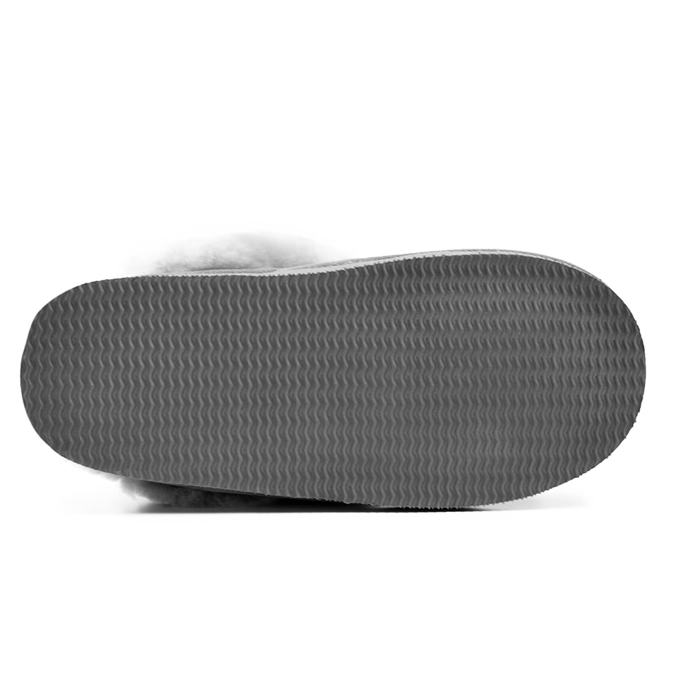 Produktbild 7 - Minfot Fårskinnstofflor Slip-on Duved med sula Ljusgrå