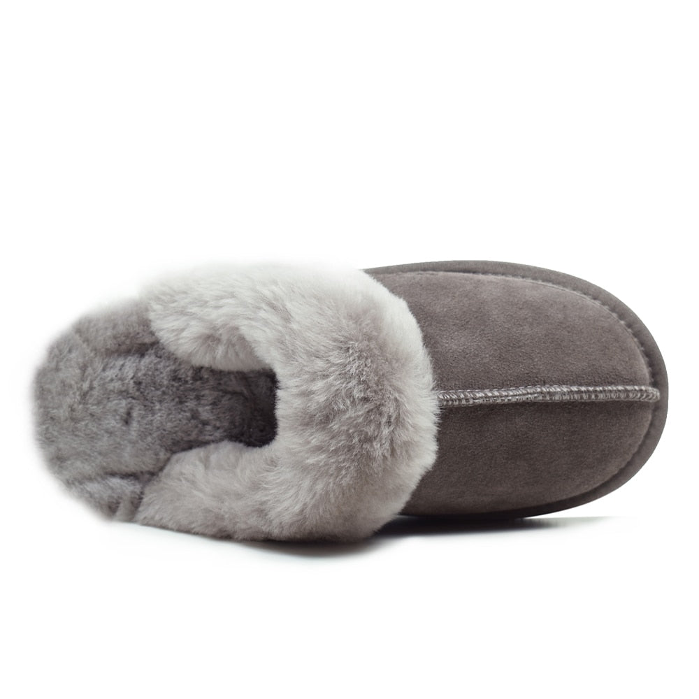 Produktbild 4 - Minfot Fårskinnstofflor Slip-on Duved med sula Stone