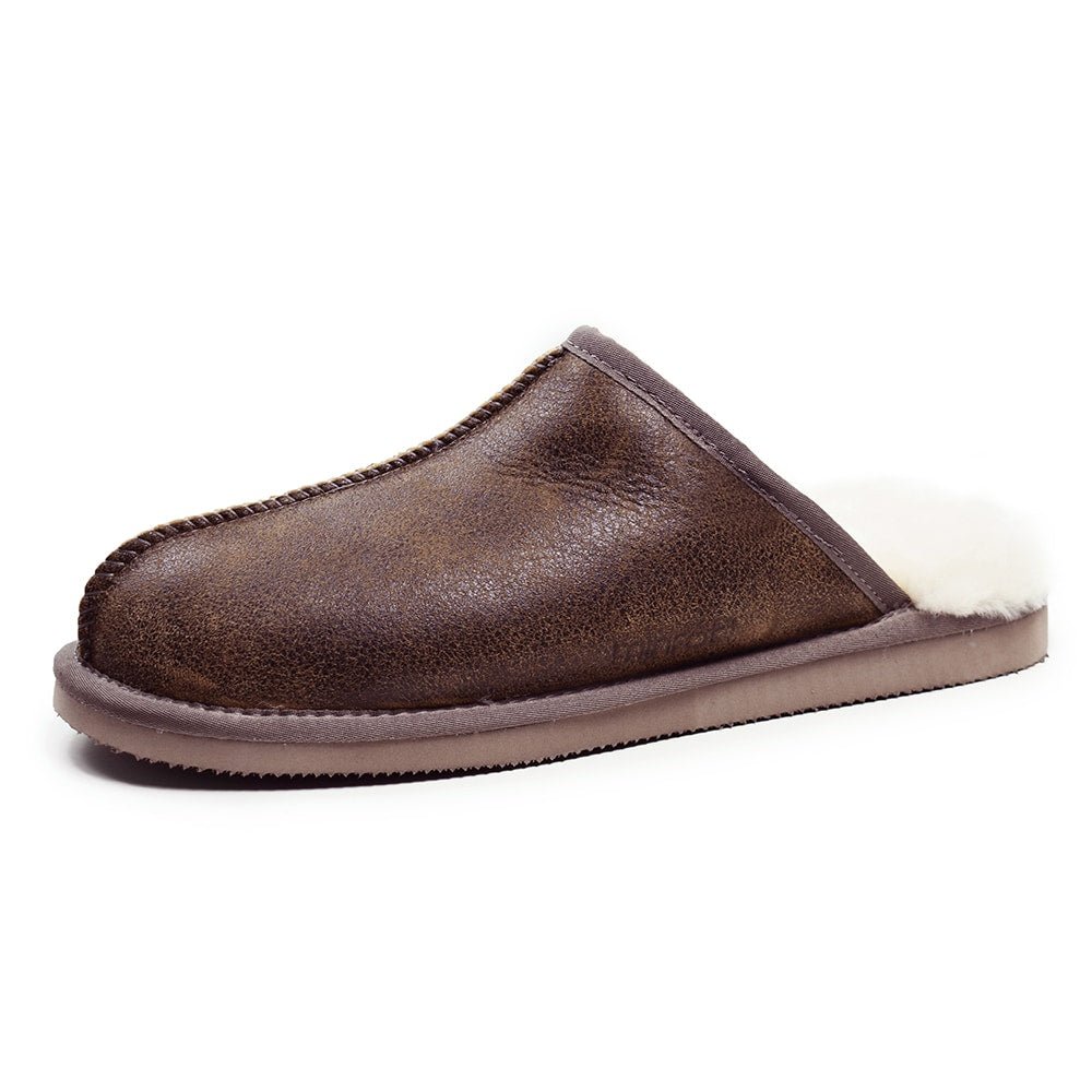 Minfot Hjemmesko Fåreskind Slip-on Orust med sål Waxed Stone