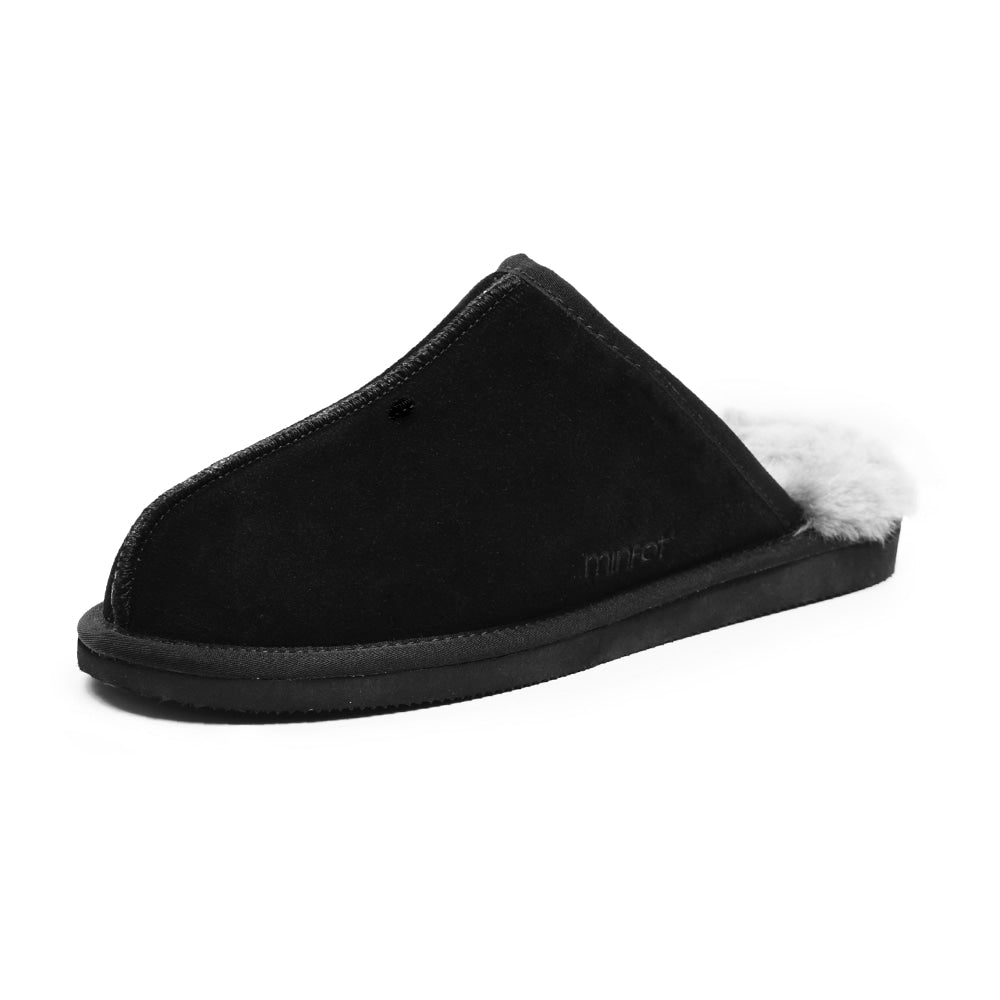 Minfot Hjemmesko Fåreskind Slip-on Orust med sål Sort