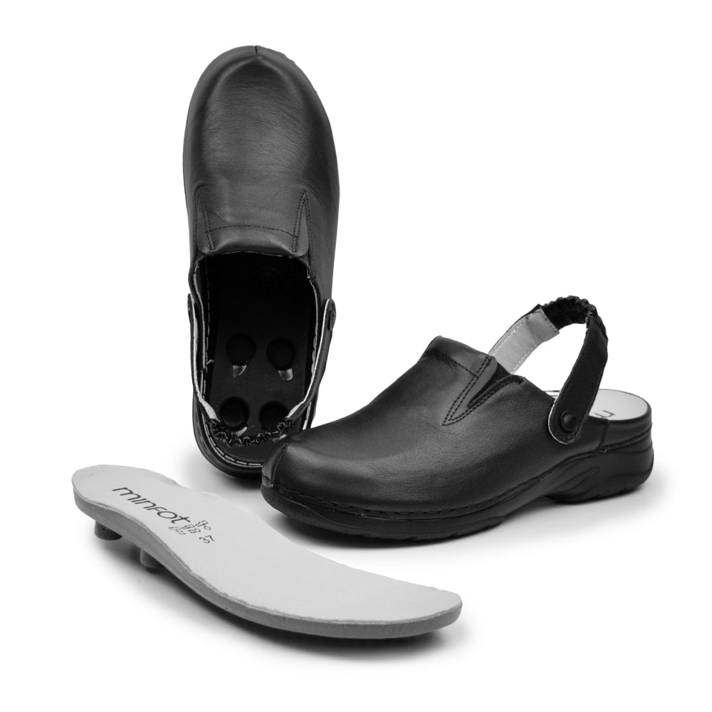 Minfot Arbejdssko Tøffel Blød Sort