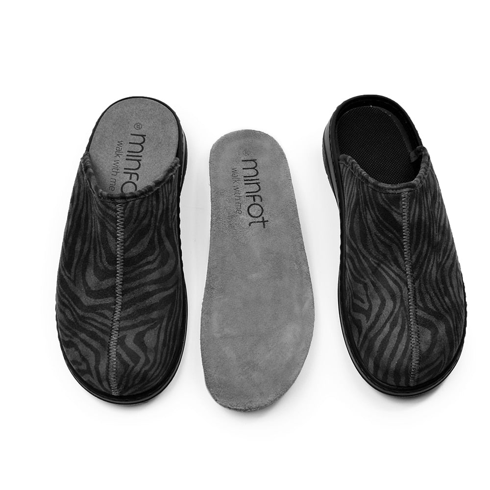 Minfot Hjemmesko Stretch Dame Zebra Sort