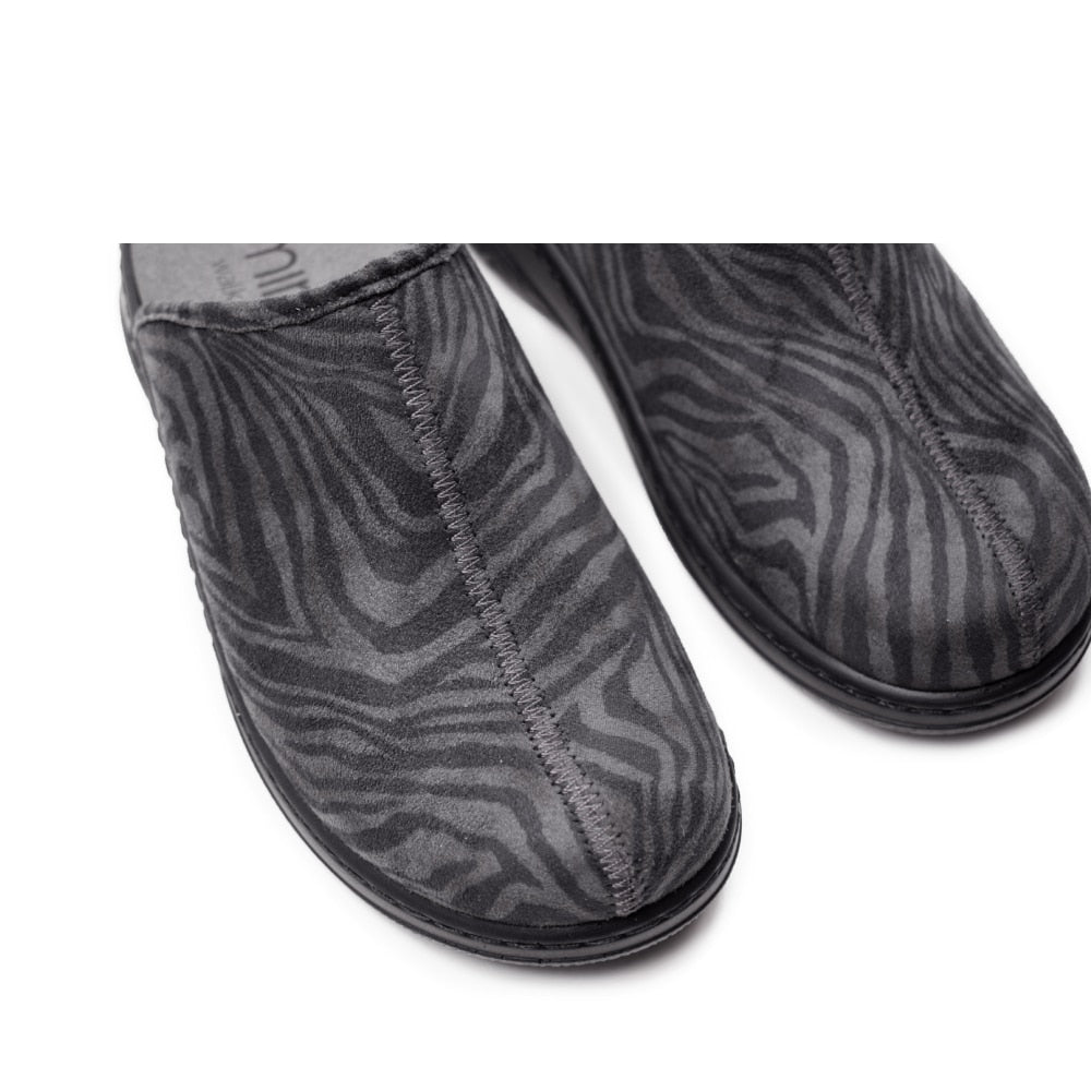 Minfot Hjemmesko Stretch Dame Zebra Sort