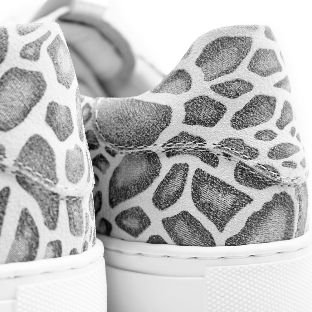 Minfot Comfort Sneakers Skinn Leopard Hvid