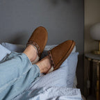 Minfot Fåreskind Hjemmesko Slip-on Myre med Sål Chestnut
