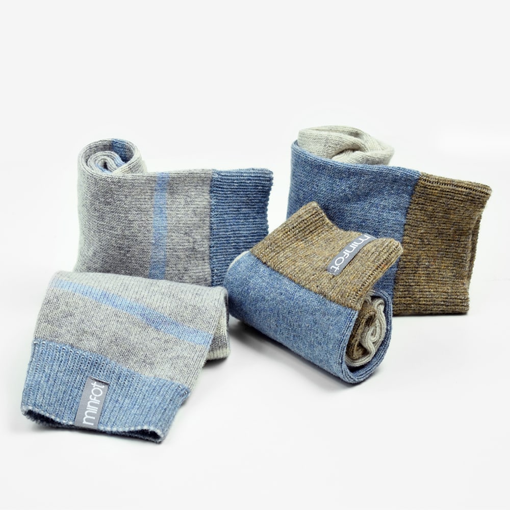 Produktbild 4 - Minfot Uldstrømper Strand Indigo 2-pak