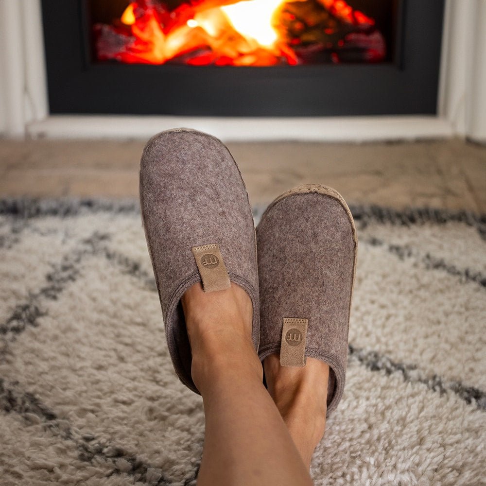 Minfot Cabin Hjemmesko Uld Unisex Brun