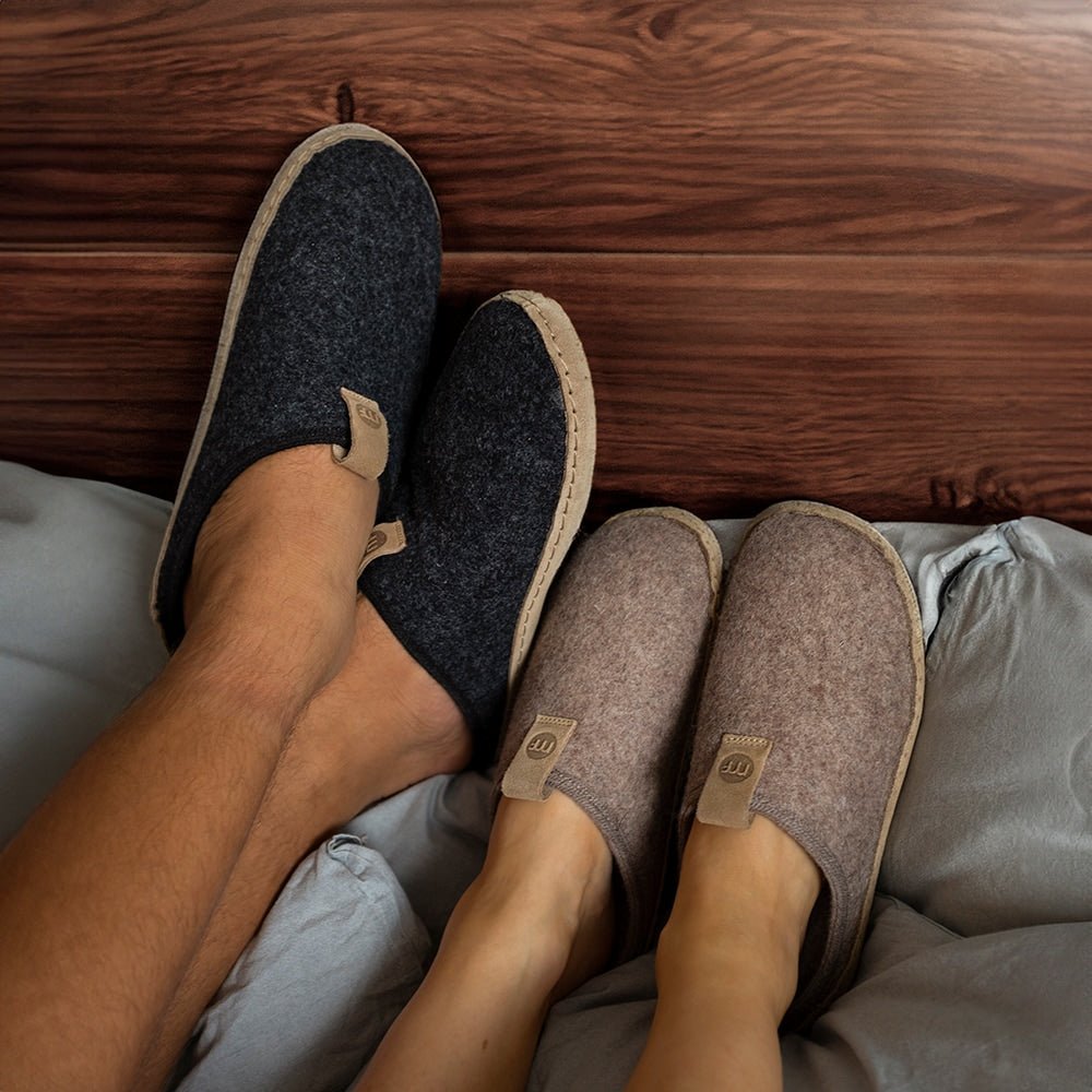 Minfot Cabin Hjemmesko Uld Unisex Brun