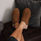 Minfot Hjemmesko Fåreskind Slip-on Orust med sål Chestnut