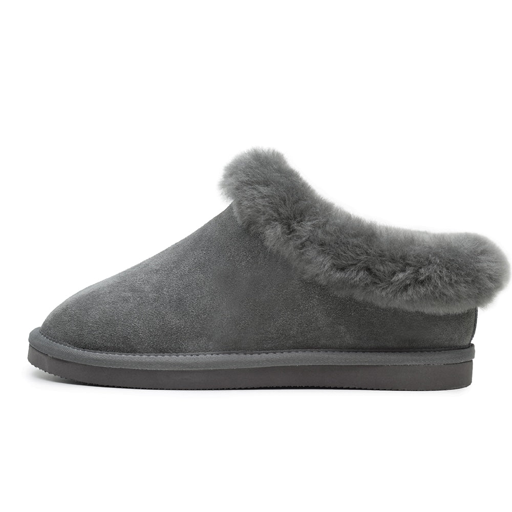Minfot Fåreskinds Hjemmesko Bergen med Sål Grå