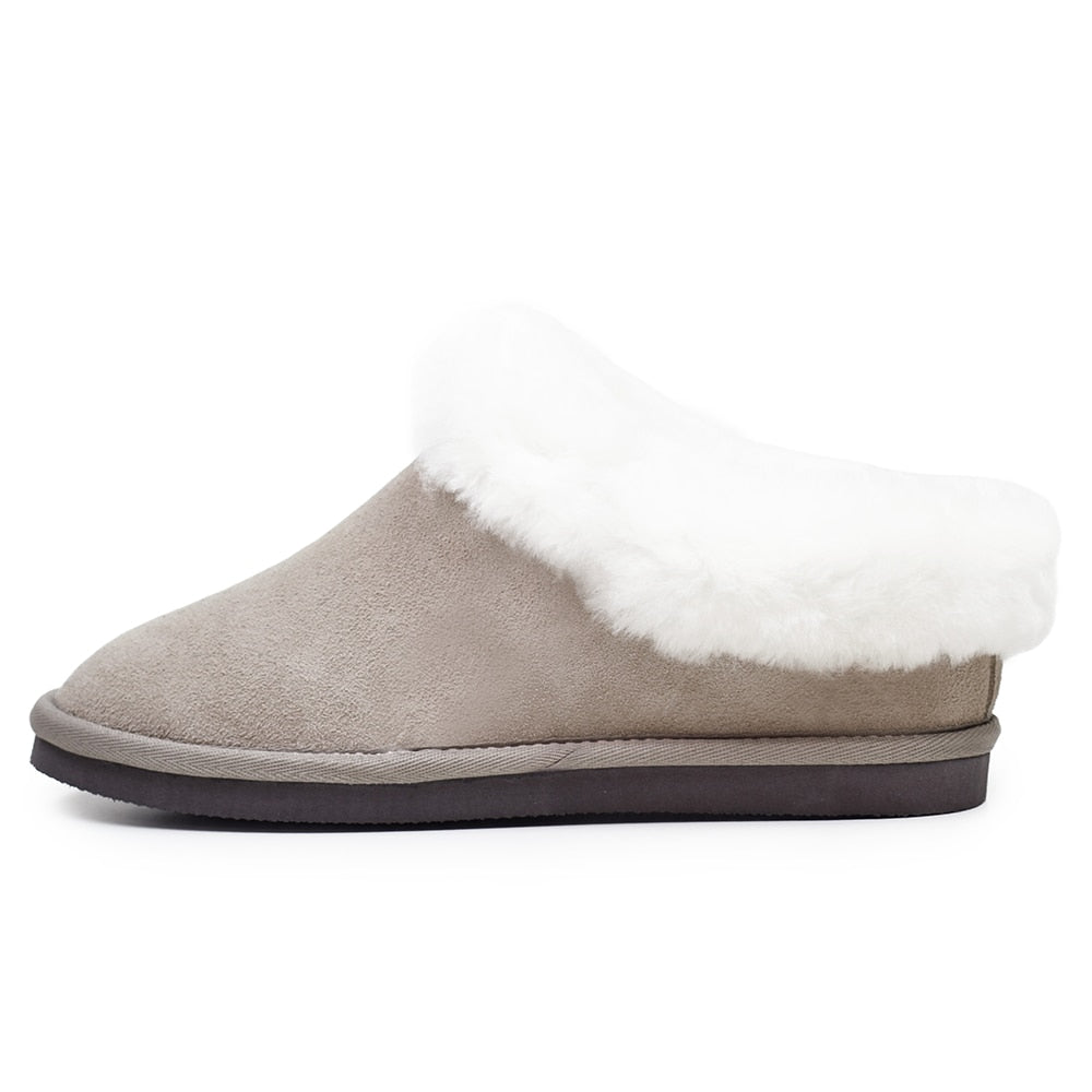 Minfot Hjemmesko Fåreskind Bergen med Sål Taupe