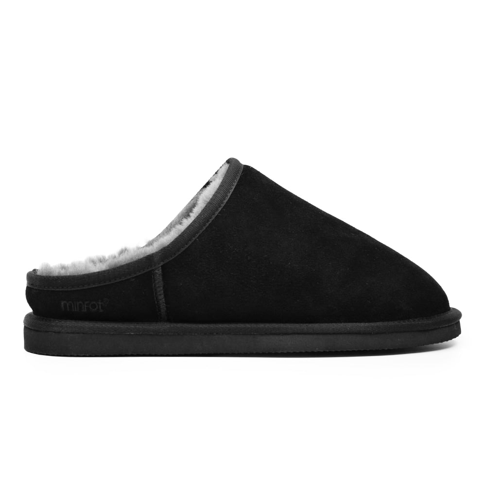 Minfot Hjemmesko Fåreskind Vejle med sål Sort