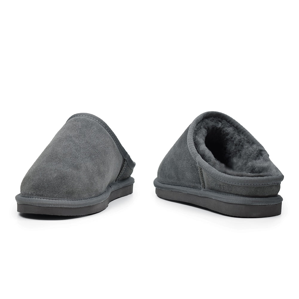 Minfot Hjemmesko Fåreskind Vejle med sål Grå
