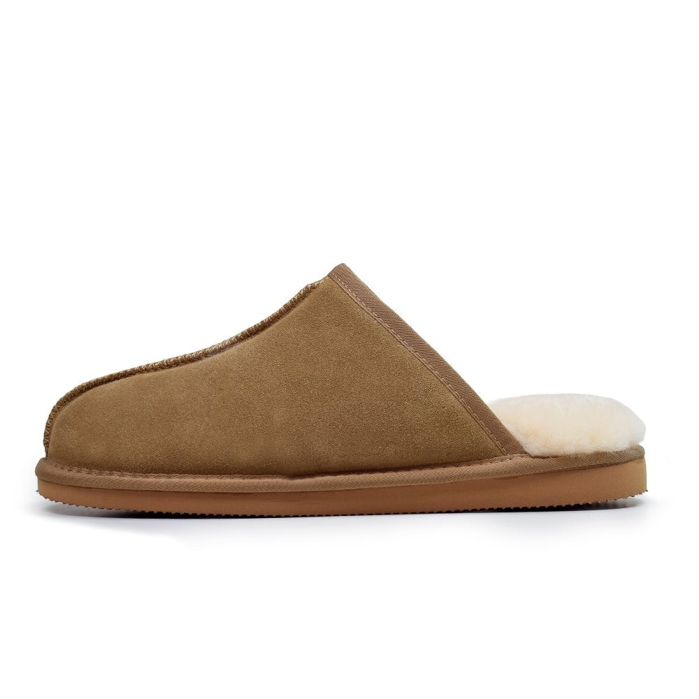 Minfot Hjemmesko Fåreskind Slip-on Orust med sål Chestnut