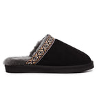 Minfot Fåreskind Hjemmesko Slip-on Myre med Sål Sort