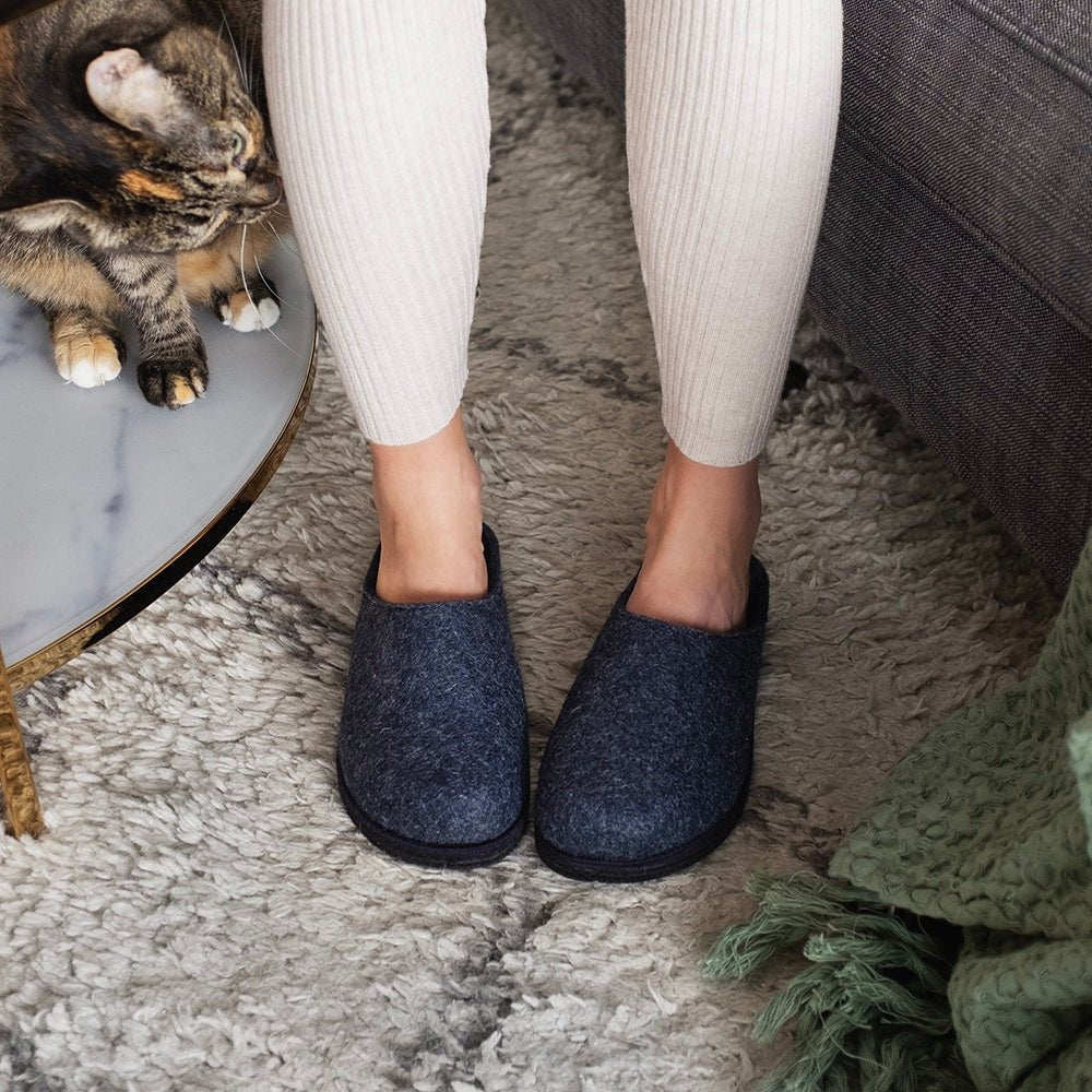 Minfot Hjemmesko Uld Slip-on Viken Uld Navy