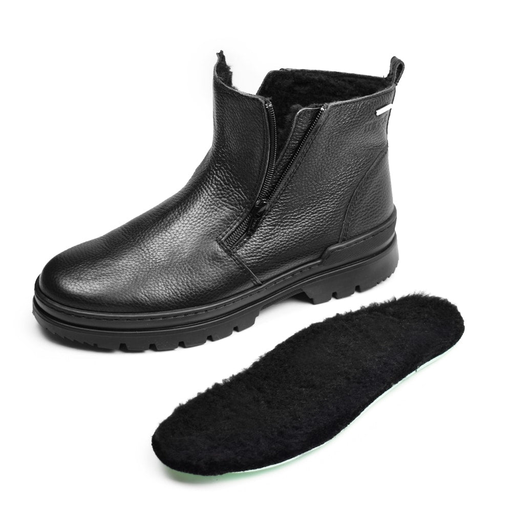 Minfot Piggsko Kalix Læder Uld Sort