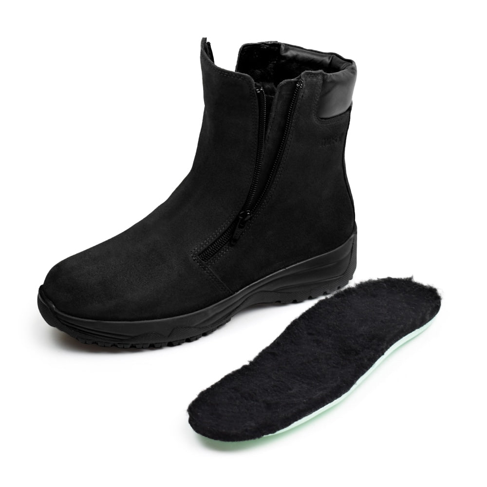 Minfot Pigsko Boden Ruskind Uld Sort