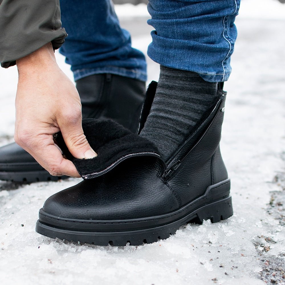 Minfot Piggsko Kalix Læder Uld Sort