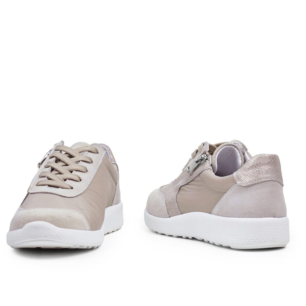 Produktbild 8 - Minfot Way Sneaker Bred Stretch Zip Beige