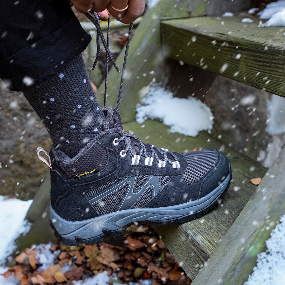 Minfot Snowgrip Pigsko Vandtæt Grå Lyserød