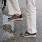 Minfot Vei Sneaker Stretch Nubuck Taupe Oxid