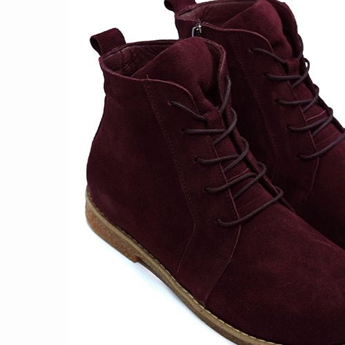 Charlotte of Sweden Ruskind Boots Amur Burgundy