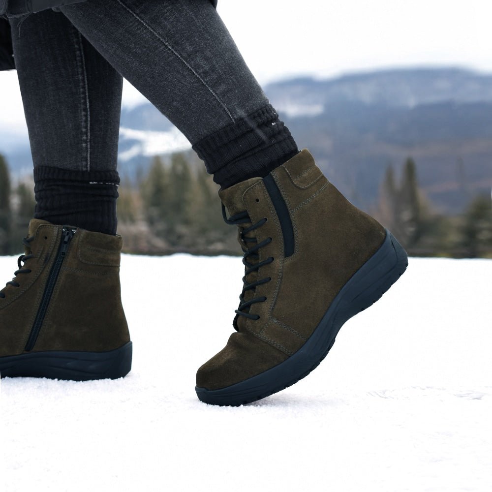 Minfot Pigsko Lima Ruskind Uld Mørkegrøn