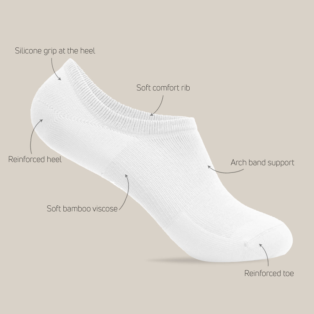 Minfot Ankelstrømper Bambus Hvid 1-pak