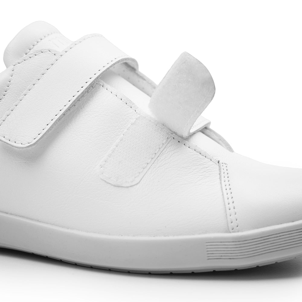 Minfot Aveny Skinn Sneaker med Velcro Hvid