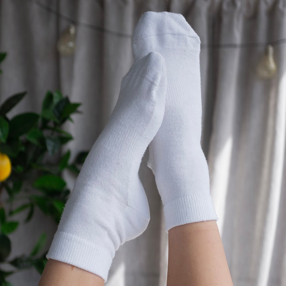 Produktbild 4 - Minfot Bambusstrømper Quarter Hvid 5-pak